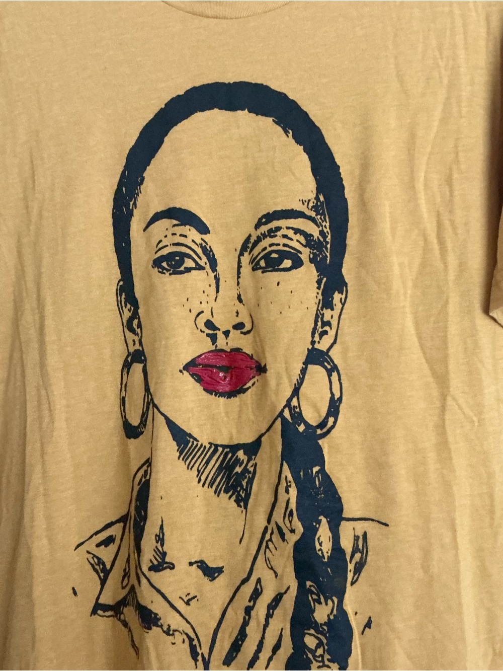Askan NYC “Miss Adu” Sade Graphic Tee Mustard Yellow M Neo Soul Band Merch Y2K - Picture 2 of 8